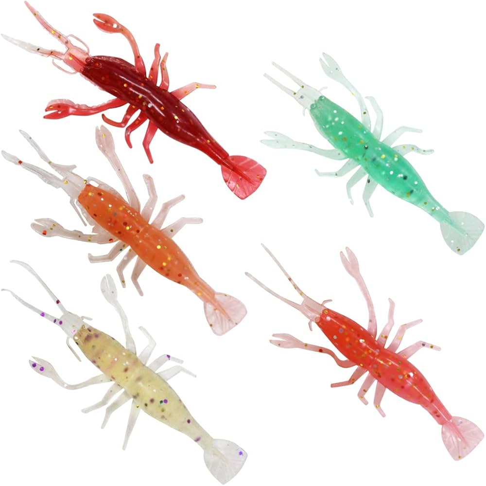 Amazon.co.jp: 【訳あり】 5個セット エビ型ワーム 8cm/80mm ルアー